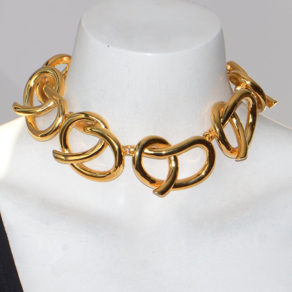 Kenneth Jay Lane Kjl Polished Gold Link Necklace - image 2